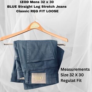 Izod Men’s Dark Blue Straight Leg Jeans